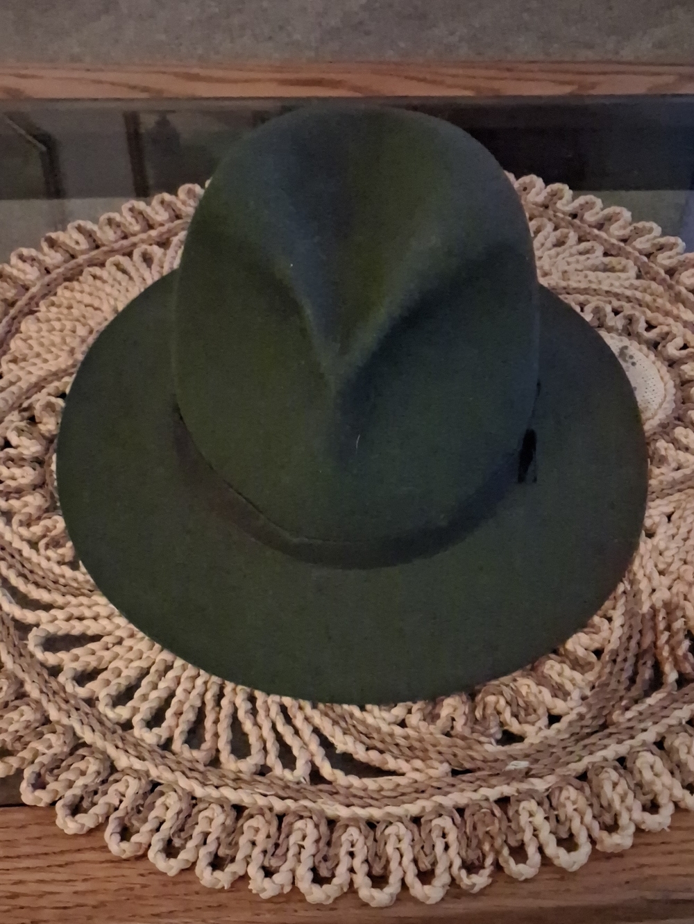 L.L. Bean Dark Green Womans Wool Fedora Hat
